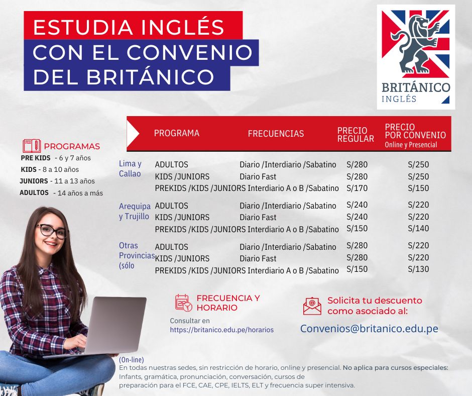 Tarifa especial para Asociados y familiares directos